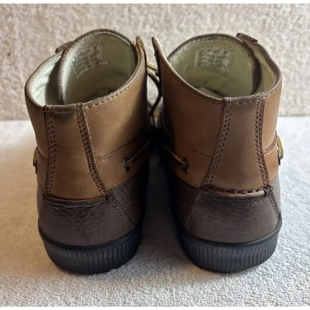 Men’s POLO RALPH LAUREN DELMONT ANKLE BOOT LEATHER LACE UP BROWN SIZE 8 D